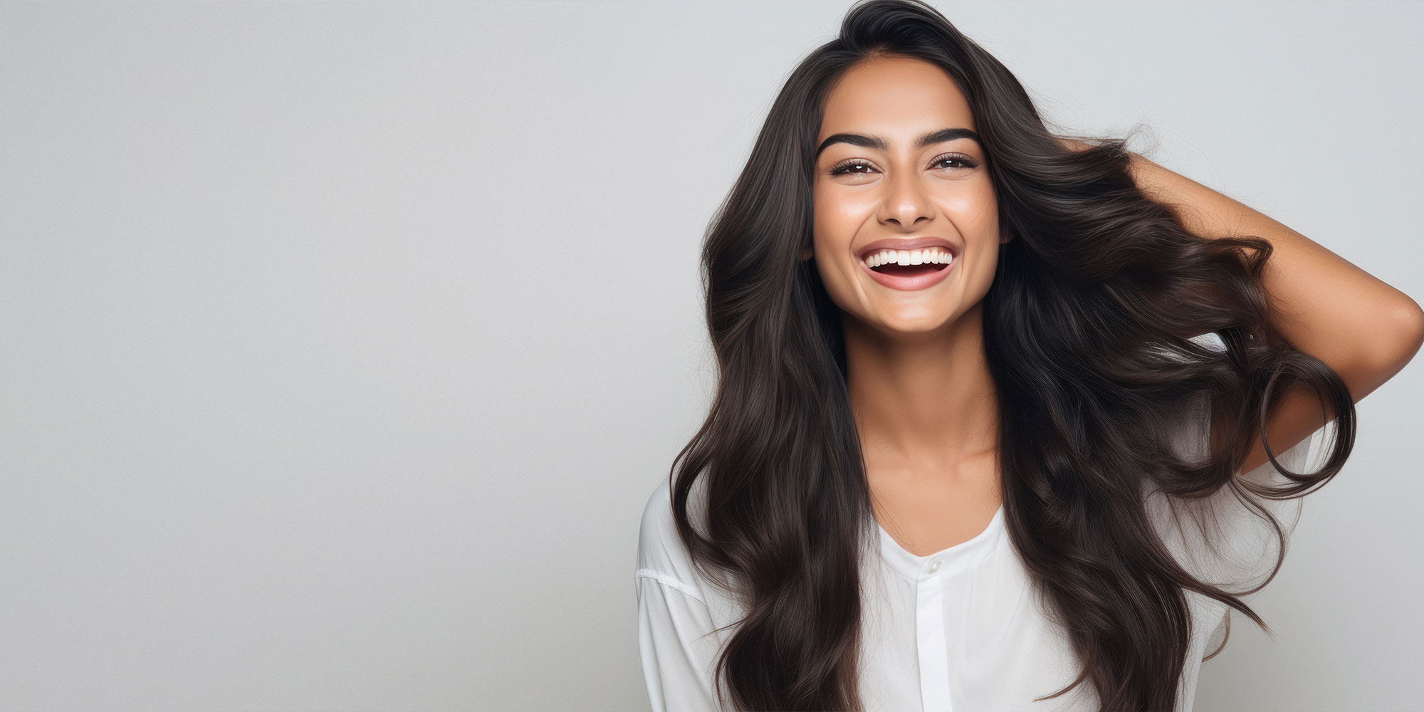 beautiful Indian woman smiling brightly